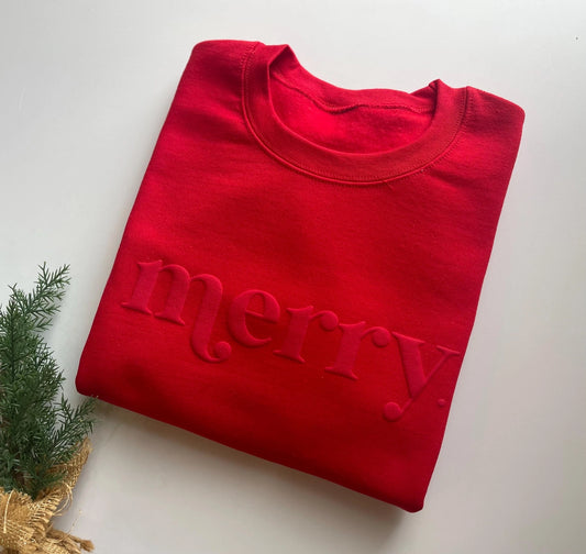 Embossed Merry Women's Sweatshirt | Pre-Order